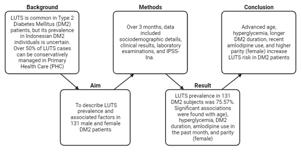 Analysis of lower urinary tract symptoms (LUTS) in diabetes mellitus type 2 (DM2) patients at an indonesian primary health care: A cross-sectional study 